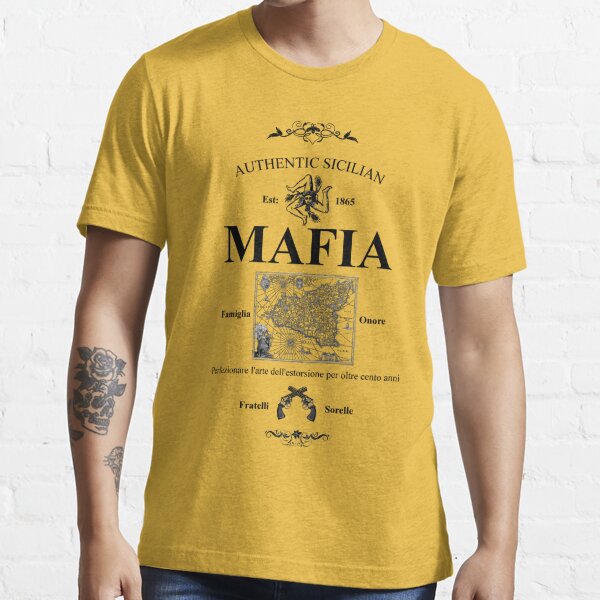 Mafia Authentic Logo Sicily Italy Slogan Tee Shirt" Essential T-Shirt Sale by | Redbubble