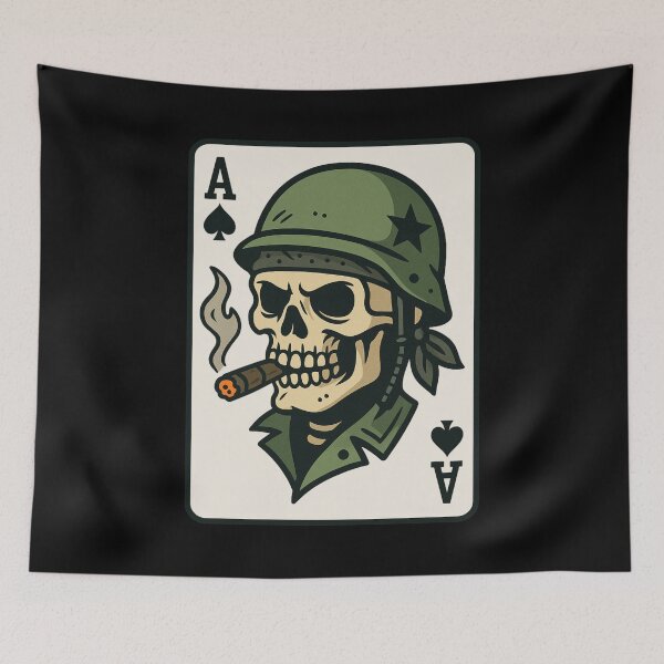 Item preview, Soldier Skull Ace of Spades Death Card designed and sold by UNK-Fatigues.