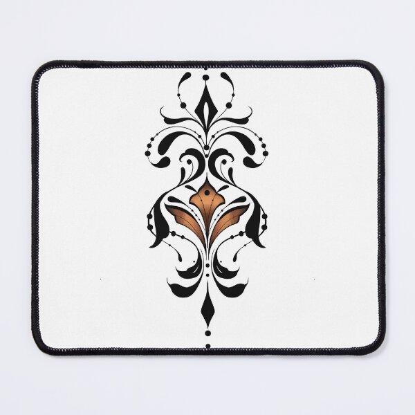 Item preview, Luxurious Golden Fleur-de-Lis Ornament: Art Deco Inspired Floral Design on Black Background designed and sold by Vikiink.