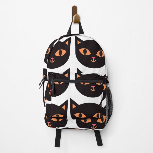 Item preview, Seamless Halloween Cat Pattern – Spooky Black Cats with Glowing Orange Eyes designed and sold by Cultradesign.