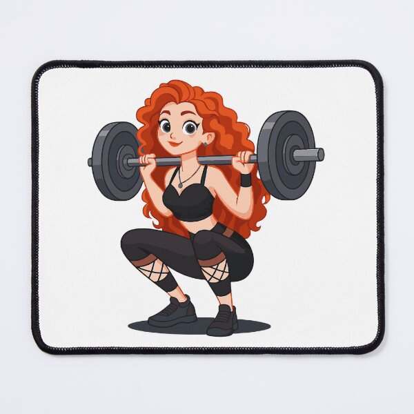 Item preview, Strong Redhead Woman Lifting Heavy Barbell designed and sold by -DEEWOLF-.