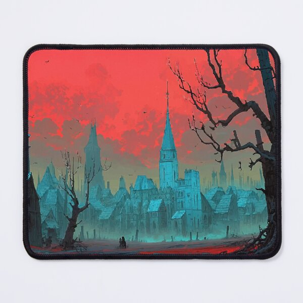 Item preview, Dark Fantasy Village with Crimson Skies designed and sold by -DEEWOLF-.