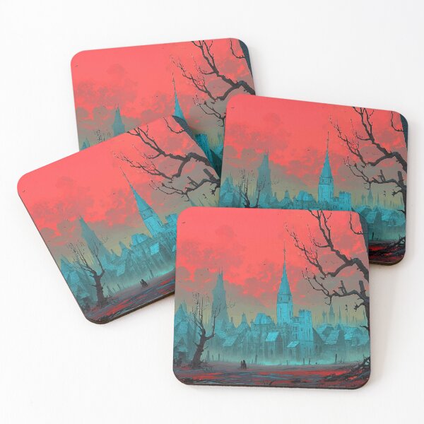 Item preview, Dark Fantasy Village with Crimson Skies designed and sold by -DEEWOLF-.
