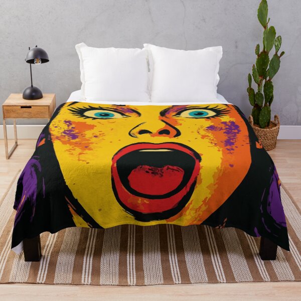Item preview, Pop Art Screaming Woman with Vibrant Colors designed and sold by -DEEWOLF-.