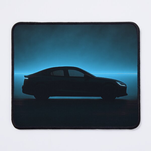 Item preview, Neon Cyan Horizon – Minimalist Car Silhouette designed and sold by PosterFuel.