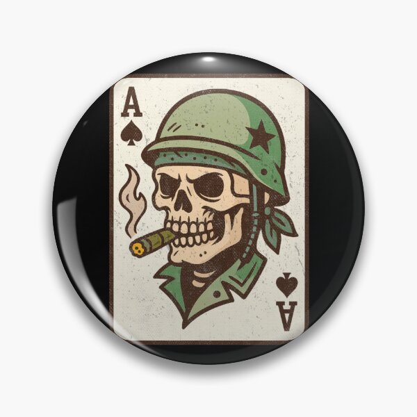 Item preview, Soldier Skull Ace of Spades Death Card Vintage designed and sold by UNK-Fatigues.