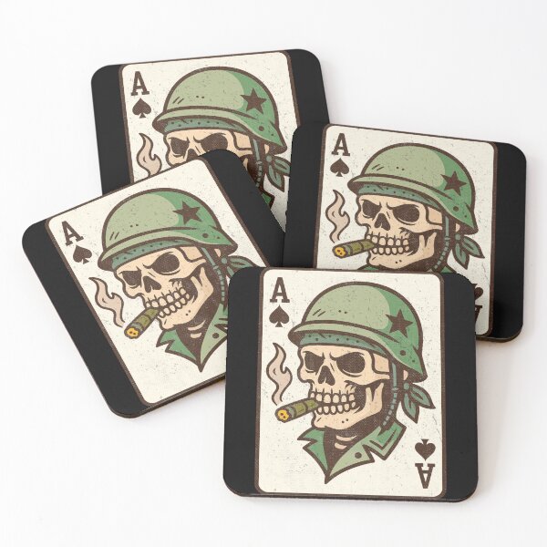 Item preview, Soldier Skull Ace of Spades Death Card Vintage designed and sold by UNK-Fatigues.