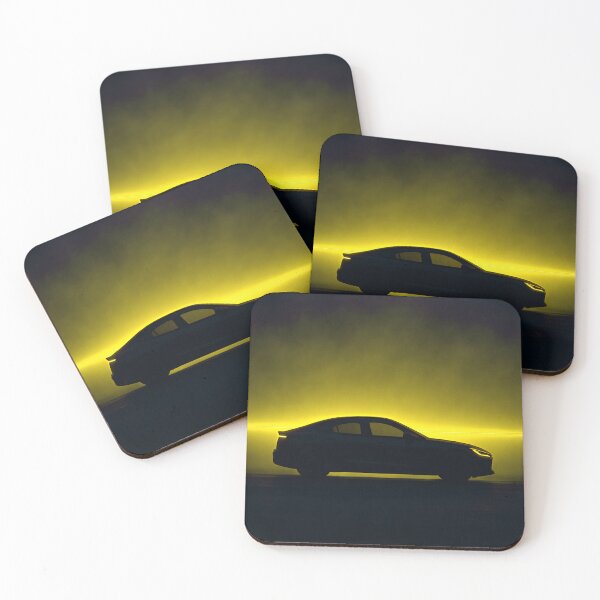 Item preview, Neon Yellow Horizon – Minimalist Car Silhouette designed and sold by PosterFuel.