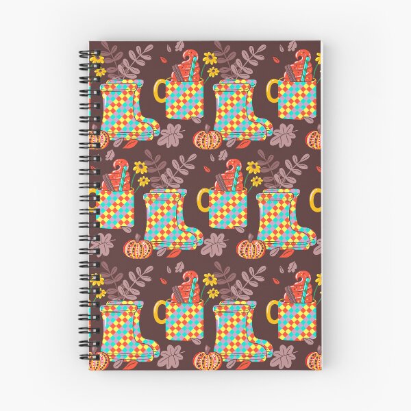 Item preview, Colorfall Season Fall Pattern | Gingham Boots with Autumn Leaves & Cozy Mug with Cinnamon, Bright Autumn Illustration Design designed and sold by indysign.