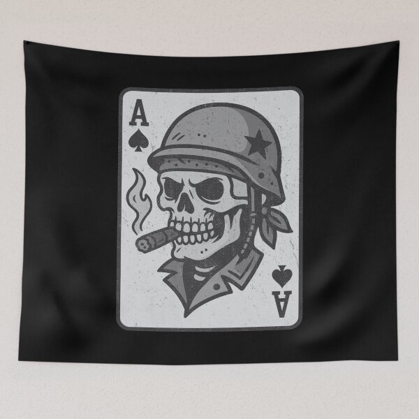 Item preview, Soldier Skull Ace of Spades Death Card Vintage designed and sold by UNK-Fatigues.