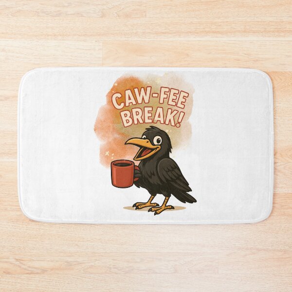 Item preview, Caw-fee Break – Funny Crow Coffee Pun Design designed and sold by WHDProduction45.