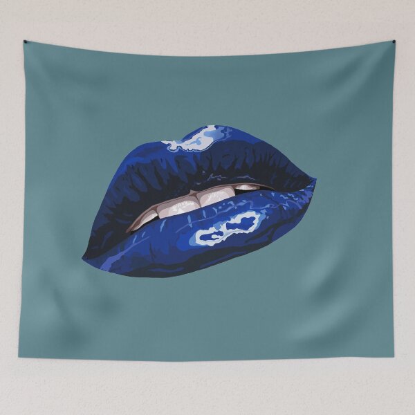 Item preview, Blue Layered Graphic Lips designed and sold by Sarah Ludar-Smith.