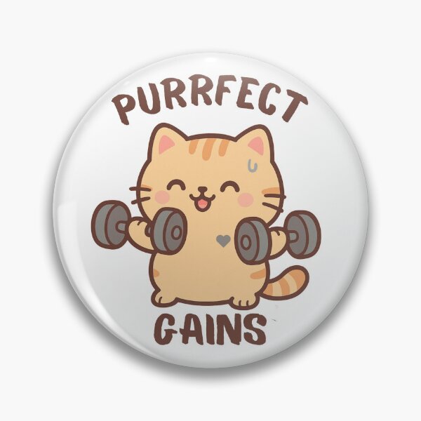 Item preview, Cute Gym Cat with Dumbbells - Purffect Gains designed and sold by tryingsalesman.
