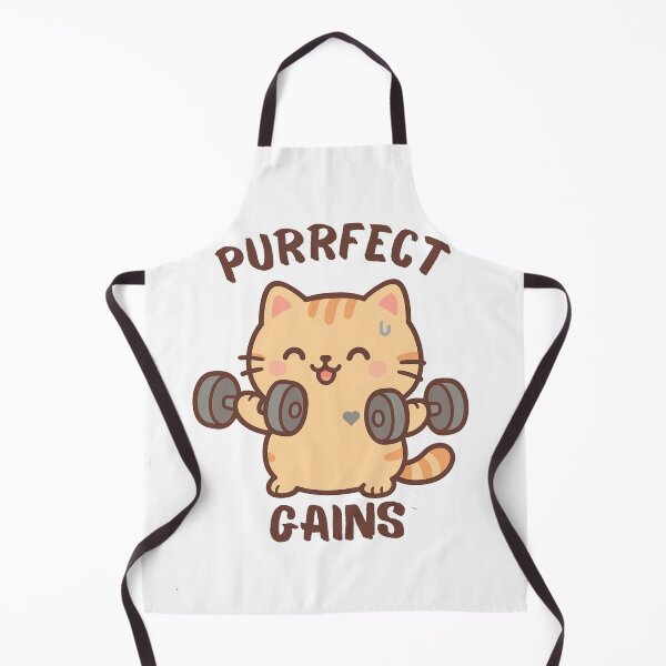 Item preview, Cute Gym Cat with Dumbbells - Purffect Gains designed and sold by tryingsalesman.
