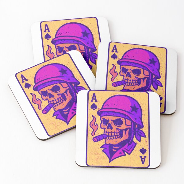 Item preview, Soldier Skull Ace of Spades Death Card Vapourwave designed and sold by UNK-Fatigues.