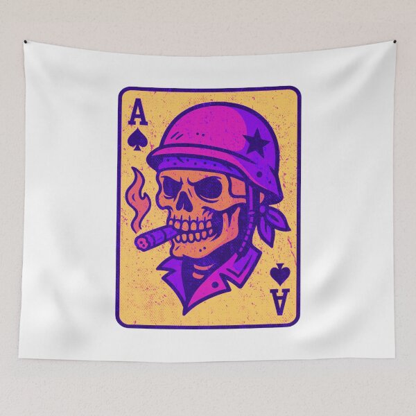 Item preview, Soldier Skull Ace of Spades Death Card Vapourwave designed and sold by UNK-Fatigues.