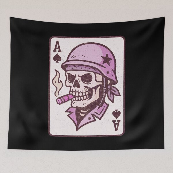 Item preview, Soldier Skull Ace of Spades Death Card Purple designed and sold by UNK-Fatigues.