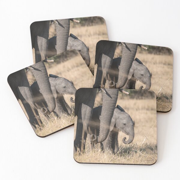 Item preview, Baby Elephant with Mother – Tender African Wildlife Photography designed and sold by DavideAntoniani.