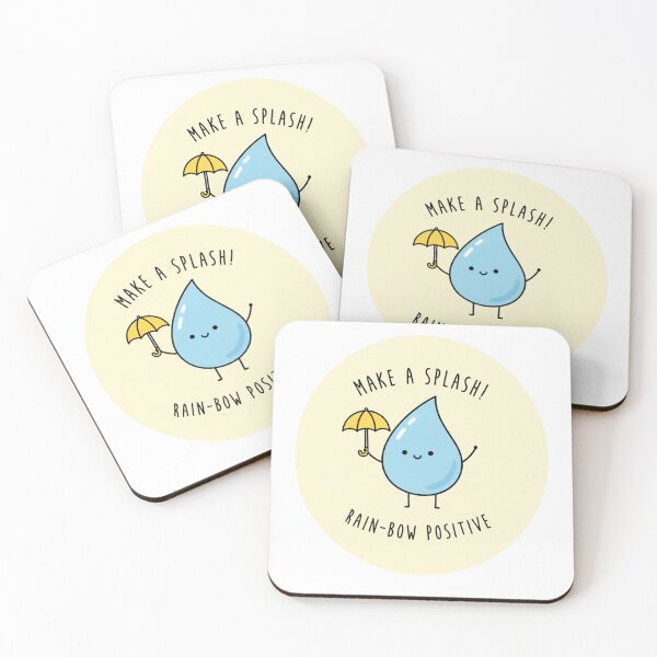 Item preview, Make a Splash Raindrop Pun – Cute Kawaii Positive Water Drop Design designed and sold by TinaDu-.
