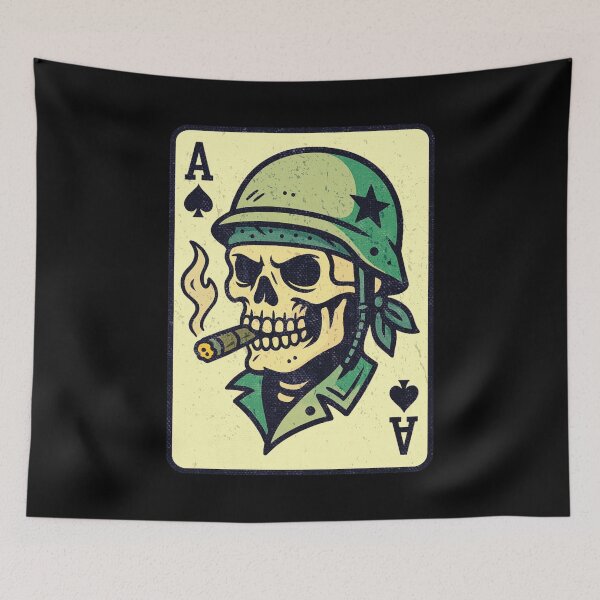 Item preview, Soldier Skull Ace of Spades Death Card Retro designed and sold by UNK-Fatigues.