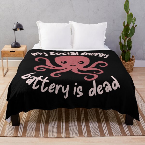 Item preview, My Social Energy Battery Is Dead Cute Octopus designed and sold by zptees.