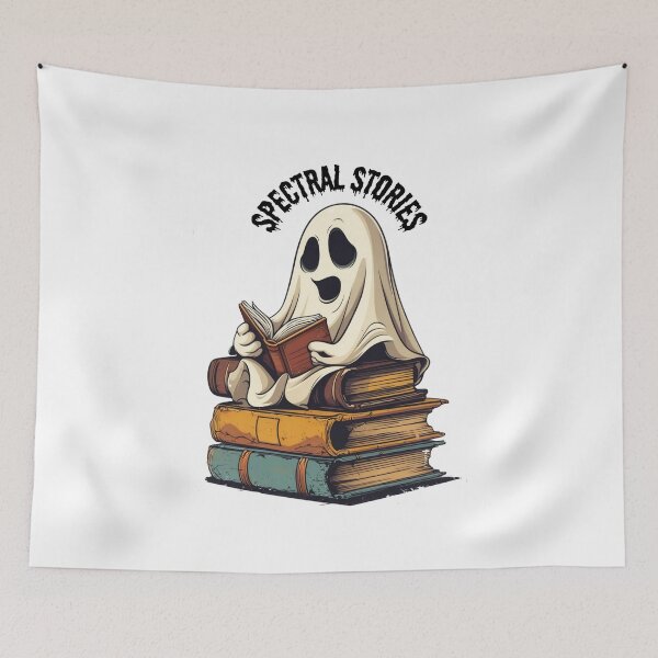Item preview, Vintage Spectral Stories: Spooky Ghost Reading Book Halloween Tee - Classic Retro Vibe designed and sold by Clothesbest.