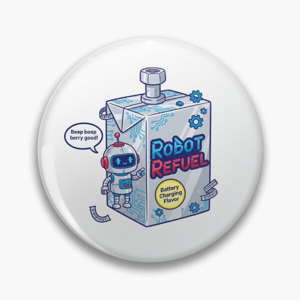 Artikelvorschau, Robot Refuel Saftbox – Süßes, lustiges Kawaii-Roboter-Getränkedesign entworfen und verkauft von TinaDu-.