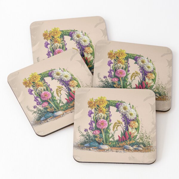 Item preview, Flower Fantasy Alphabet Letter D designed and sold by Royal Wall Whispers.