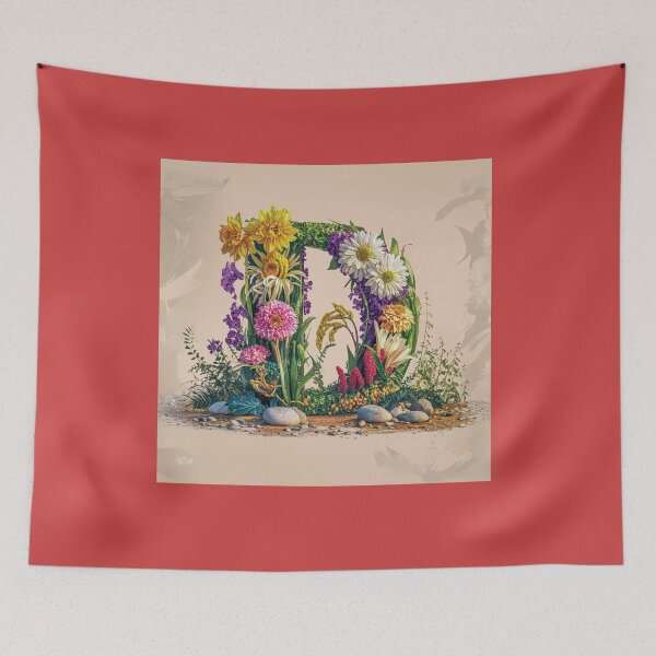 Item preview, Flower Fantasy Alphabet Letter D designed and sold by Royal Wall Whispers.