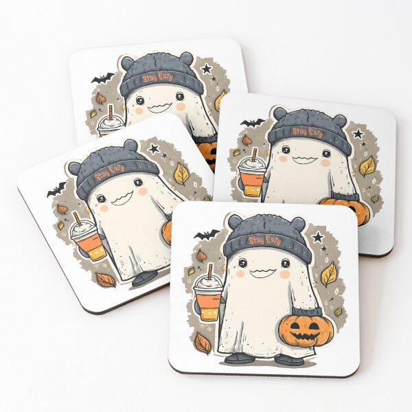 Item preview, Happy Halloween Ghost with Cute Pumpkin designed and sold by STITCHDROID.