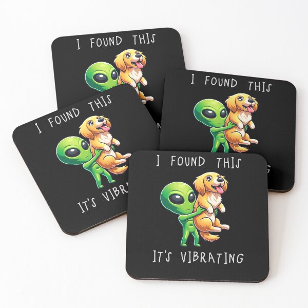 Item preview, Funny Golden Retriever Alien I Found This Its Vibrating Mom Dad Kids designed and sold by rafaeltto.