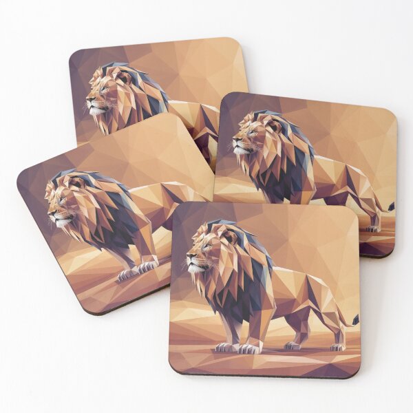 Item preview, Majestic geometric lion on the savannah designed and sold by bsbd-action.