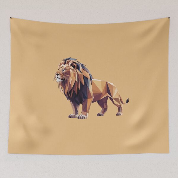 Item preview, Majestic geometric lion on the savannah designed and sold by bsbd-action.