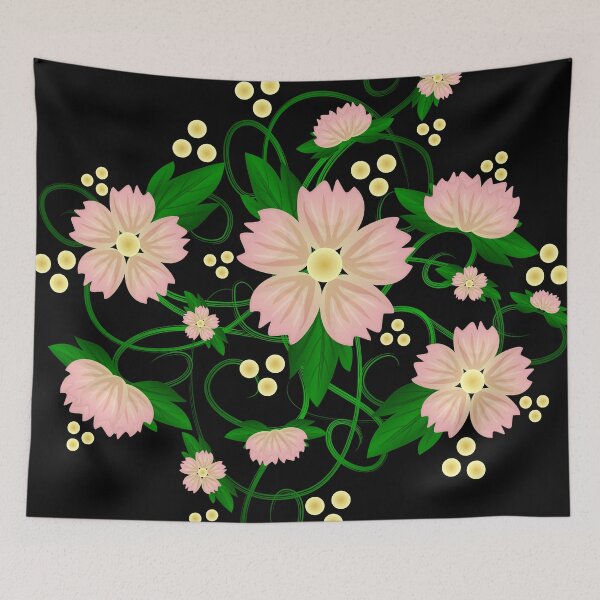 Item preview, Pink blossoms and vines designed and sold by byautumnrain.