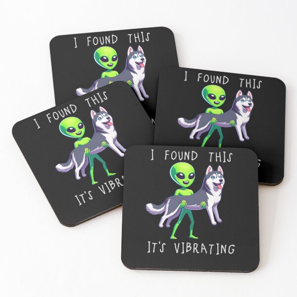 Item preview, Funny Husky Alien I Found This Its Vibrating Mom Dad Kids designed and sold by rafaeltto.