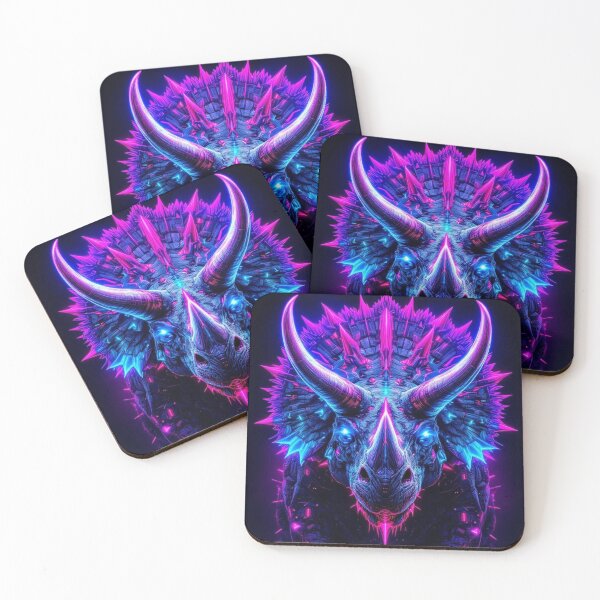 Item preview, Neon Cyber Dino T-Rex Digital Art T-Shirt designed and sold by WHITE FLAME PRINTS.