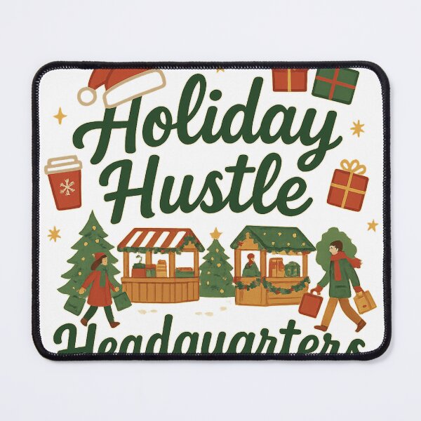Item preview, Holiday Hustle Headquarters Festive Market Tote Bag designed and sold by Eva Artistry Haven.