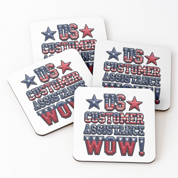 Item preview, US Customer Assistance Wow Funny Patriotic Work Quote American Flag  designed and sold by ArtDesignTp.