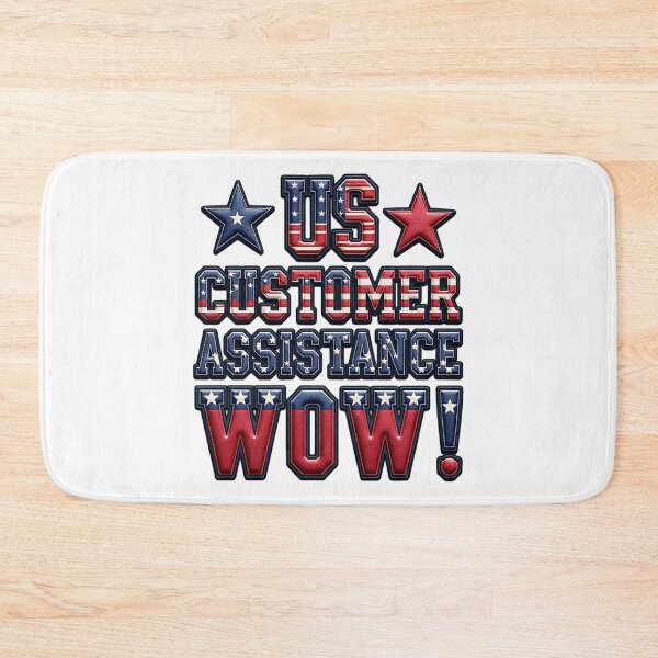 Item preview, US Customer Assistance Wow Funny Patriotic Work Quote American Flag  designed and sold by ArtDesignTp.