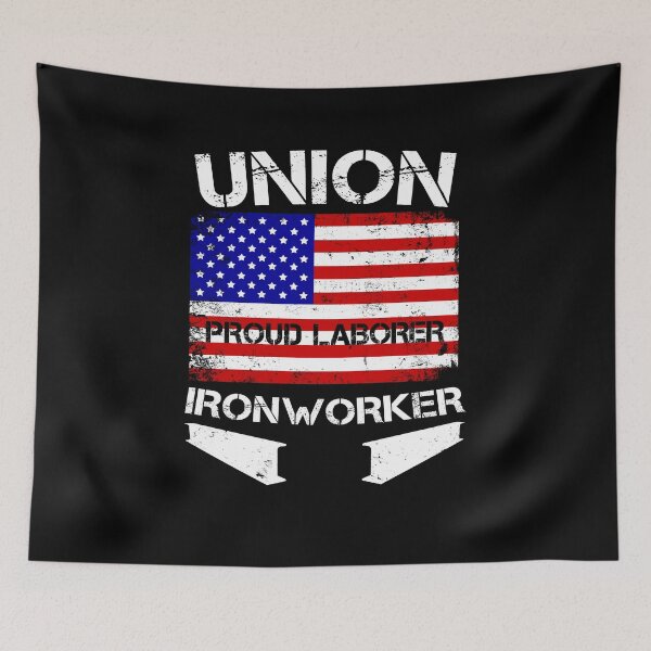 Artikelvorschau, Union Strong Proud Ironworker Work USA United States Pride Flag entworfen und verkauft von Basti09.
