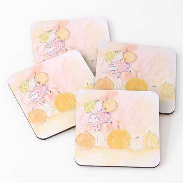 Item preview, Mouse at the Pumpkin Patch | Cute Fall Pumpkins Illustration designed and sold by AngelaMarieArt.