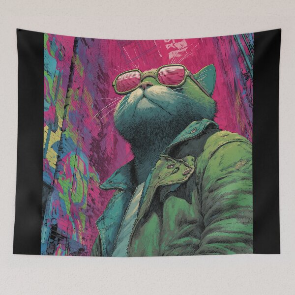Item preview, Cool cat in 90s street style comic look designed and sold by Meiersbeste.