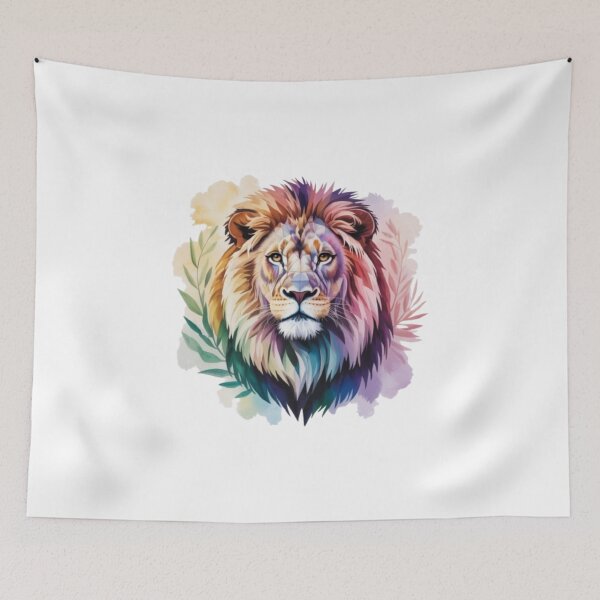 Item preview, Majestic multicolored watercolor lion designed and sold by bsbd-action.