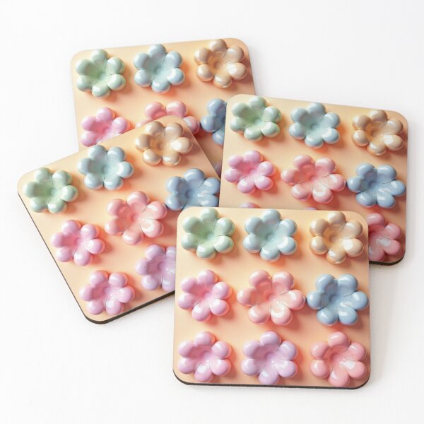 Item preview, Glossy 3D Puffy Flowers: A Modern Pastel Aesthetic designed and sold by RudArtAI.