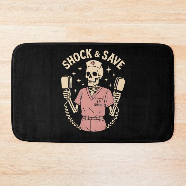 Item preview, Shock & Save Medical Horror Spooky Skeleton ER Nurse  designed and sold by ClinicalHubs.