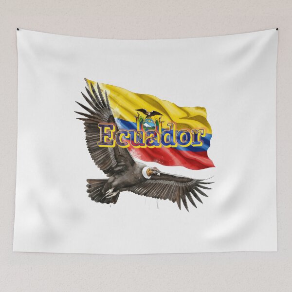 Item preview, Bold Andean Condor Flying with Ecuador Flag in the Background designed and sold by DormDrip.
