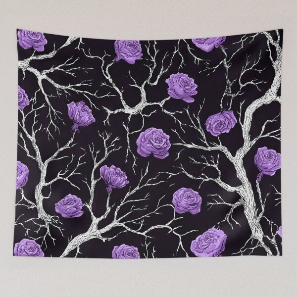 Item preview, Deep Purple Flowers Dry Branches - Dark academia #Dark Floral #Midnight Garden designed and sold by scicilysimonee.