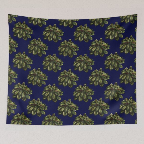 Item preview, Mexican Snowball Succulent-Pattern-Navy designed and sold by deblevart.