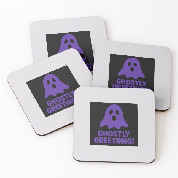 Item preview, Ghostly Greetings – Purple Ghost Face designed and sold by Novel Works Studio.