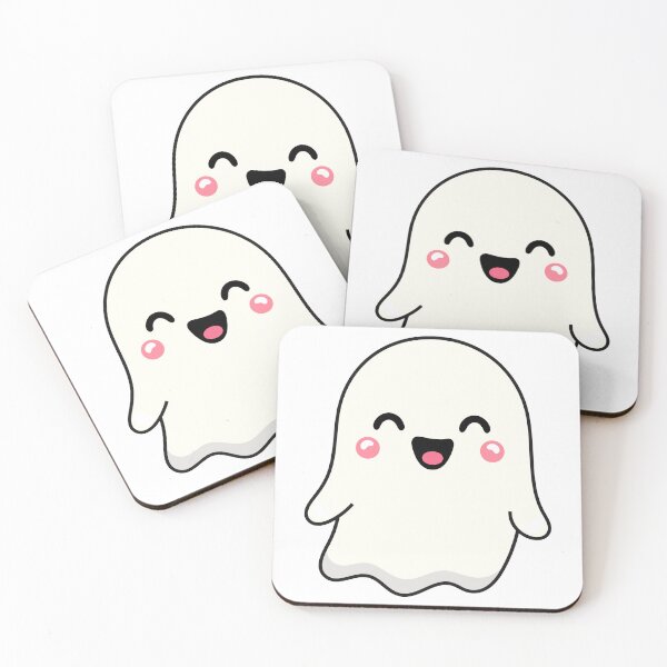 Item preview, Bonito y Adorable FANTASMA sonriente feliz Kawaii de Halloween   designed and sold by DibujandoPorfa.